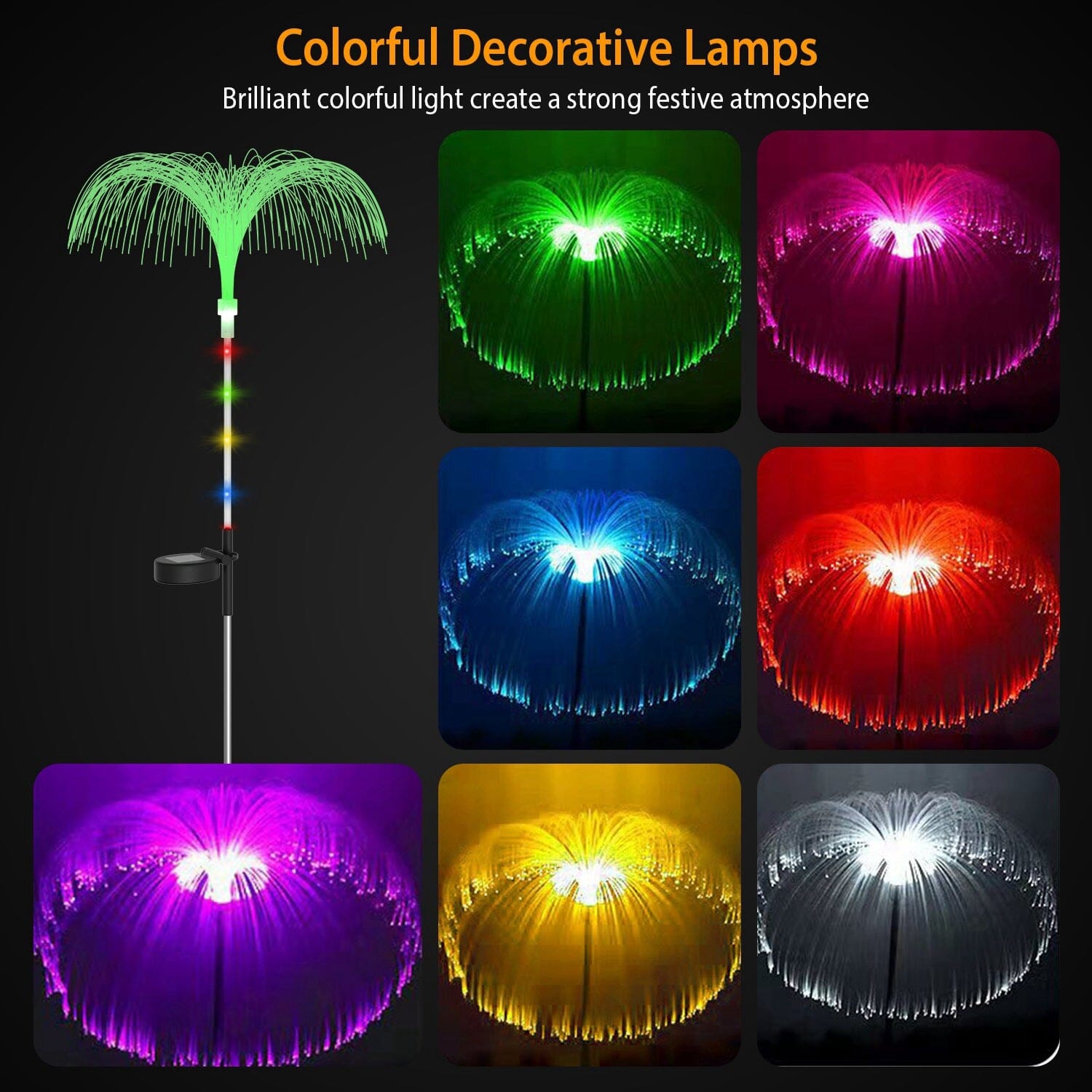 4-Piece: Solar Powered Jellyfish Lights Outdoor Lighting - DailySale