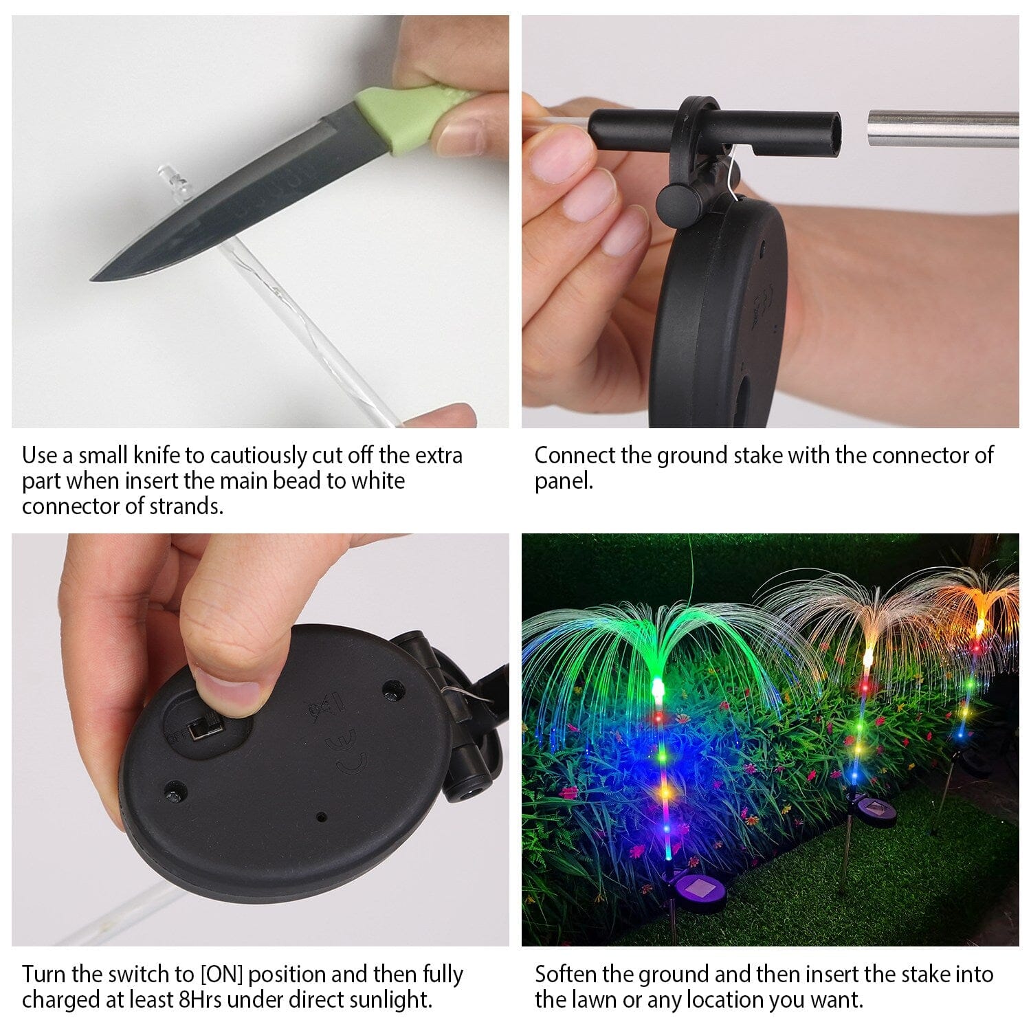 4-Piece: Solar Powered Jellyfish Lights Outdoor Lighting - DailySale