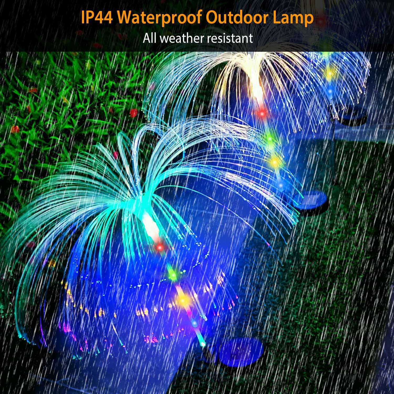 4-Piece: Solar Powered Jellyfish Lights Outdoor Lighting - DailySale