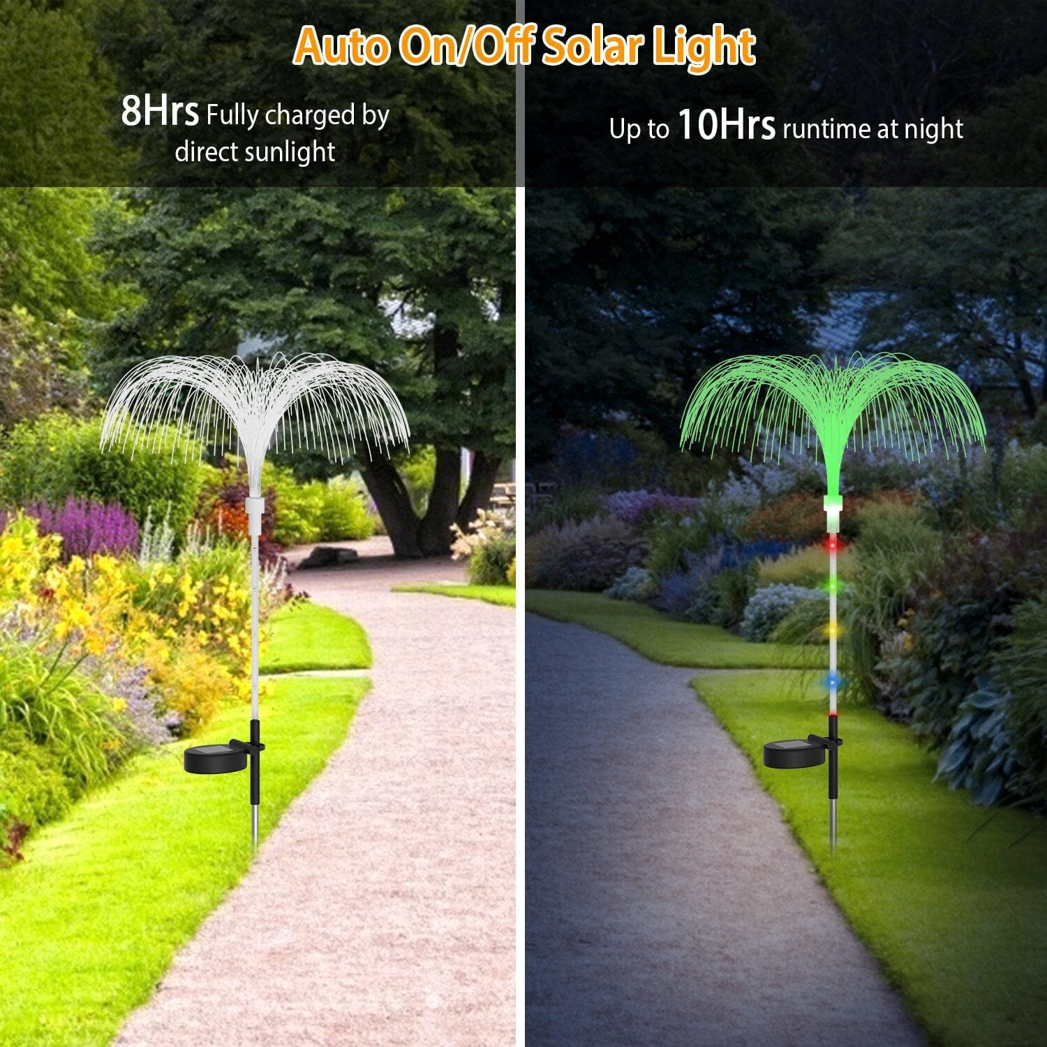 4-Piece: Solar Powered Jellyfish Lights Outdoor Lighting - DailySale