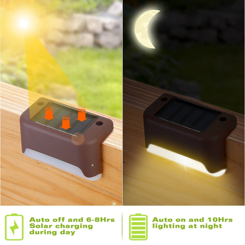 4-Piece: Solar Powered LED Step Lights Outdoor Lighting - DailySale