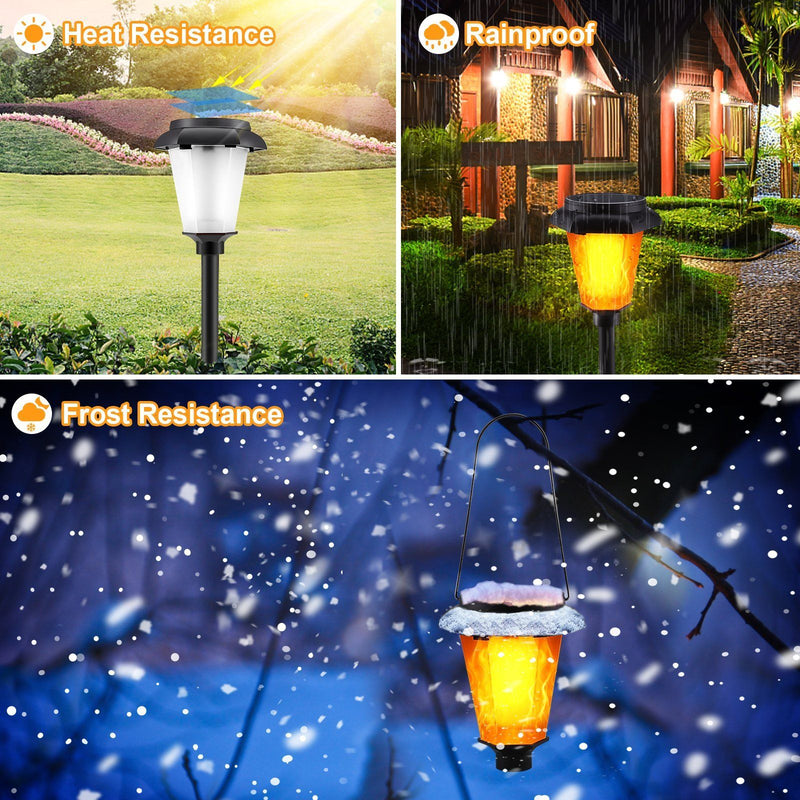4-Piece: Solar Torch Outdoor Light with Flickering Flame Outdoor Lighting - DailySale
