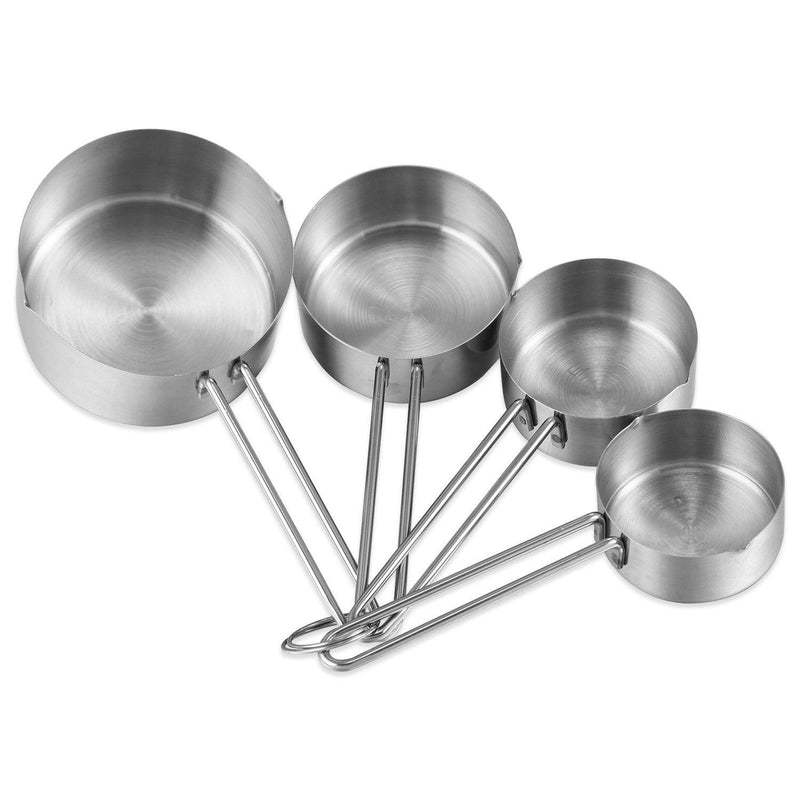 4-Piece: Stainless Steel Measuring Cups Stackable Kitchen Spoons Set Kitchen & Dining - DailySale