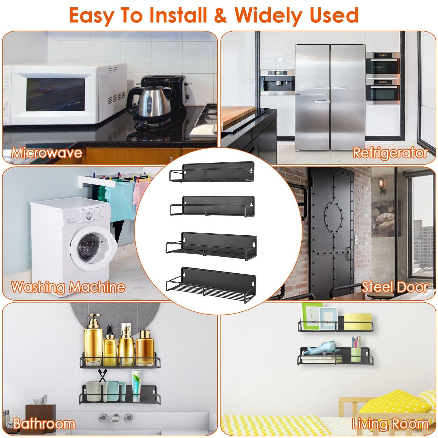 4-Piece: Strong Magnetic Spice Rack Organizer Kitchen Storage - DailySale