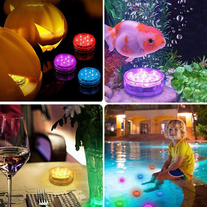 4-Piece: Submersible RGB LED Lights Indoor Lighting - DailySale