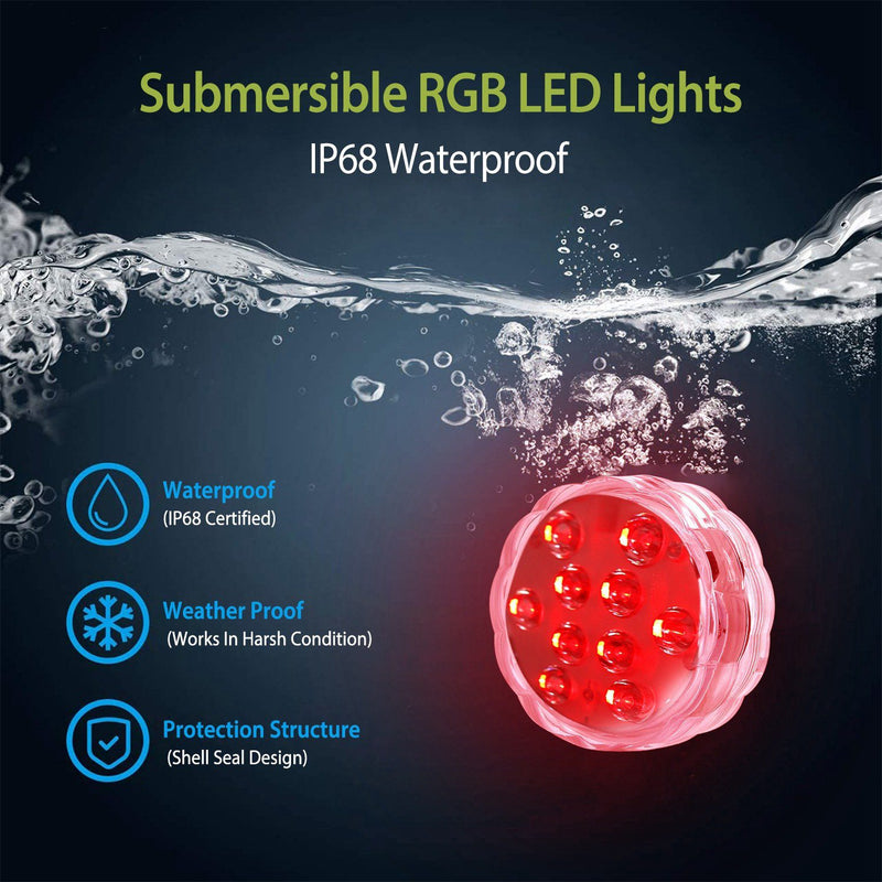 4-Piece: Submersible RGB LED Lights Indoor Lighting - DailySale
