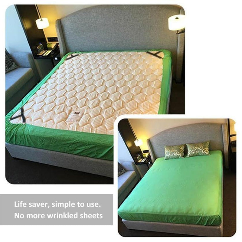 4-Piece: Triangle Bed Sheet Holder Fastener Grippers Clips Suspender Strap Linen & Bedding - DailySale