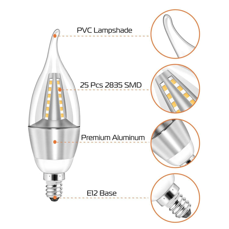 4-Pieces: 5W E12 Candelaria Bulbs Indoor Lighting - DailySale