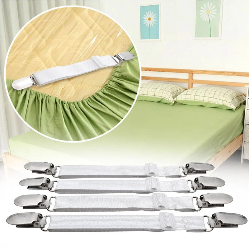 4-Pieces: Adjustable Bed Sheet Fasteners Bedding - DailySale