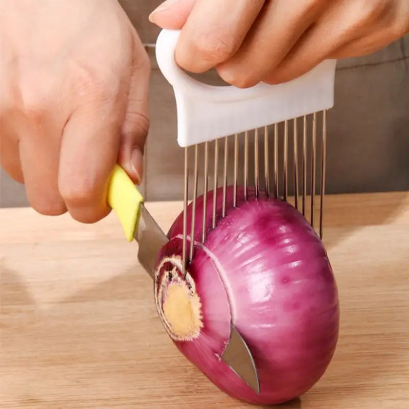 Onion Slicer,Tomato Slicer,Egg Slicer,Potato Chip Slicer,Slicing Tool,Onion  Cutter Holder,Vegetable Slicer Dicer,Stainless Steel Kitchen Tool,Green,2