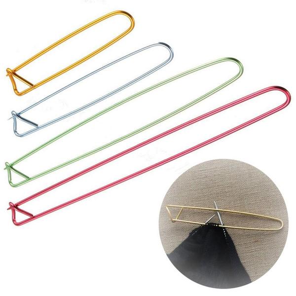 4-Pieces: Aluminum Stitch Holders Pins Knit Knitting Needles Crochet Hooks Everything Else - DailySale