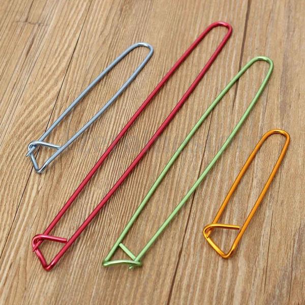 4-Pieces: Aluminum Stitch Holders Pins Knit Knitting Needles Crochet Hooks Everything Else - DailySale