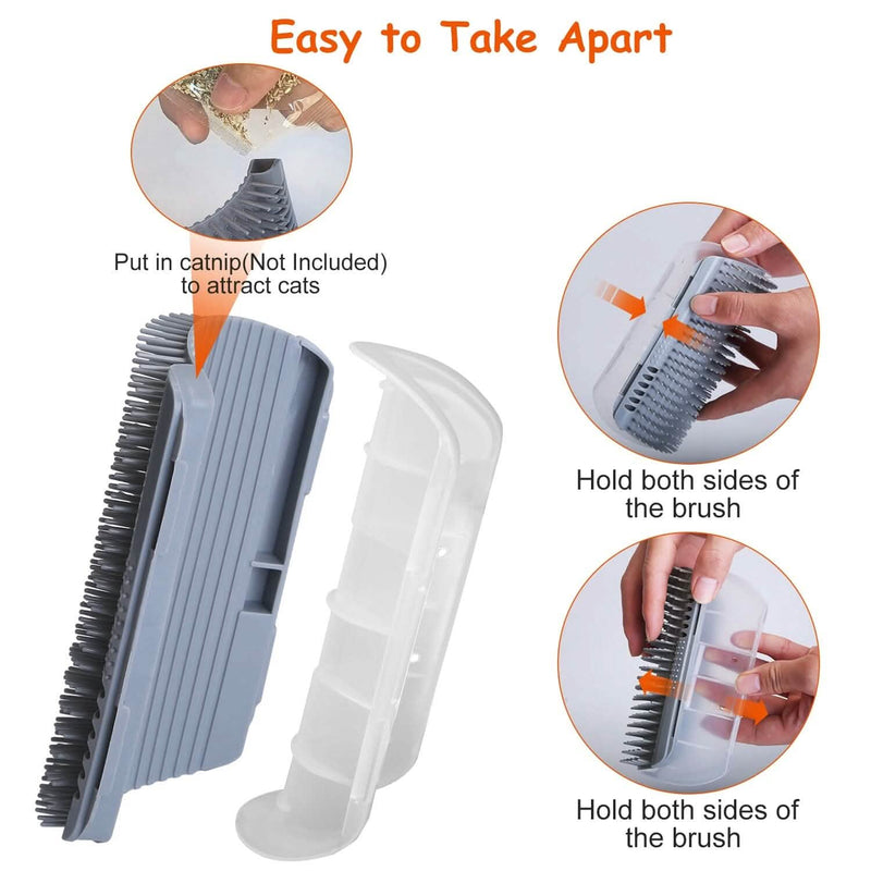 4-Pieces: Cat Self Groomer Soft Silicone Wall Corner Scratcher Pet Supplies - DailySale
