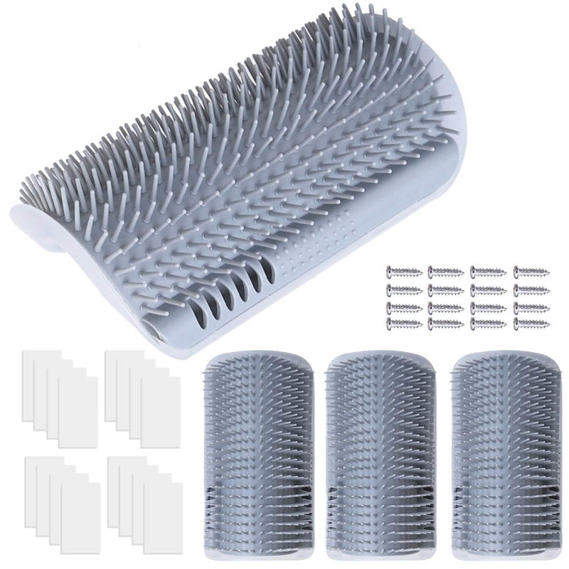 4-Pieces: Cat Self Groomer Soft Silicone Wall Corner Scratcher Pet Supplies - DailySale