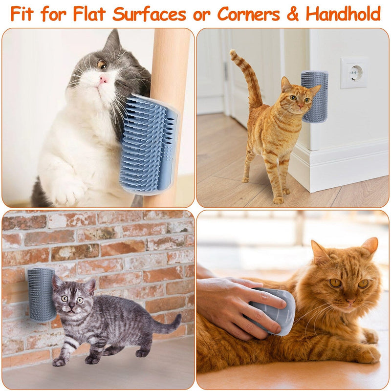 4-Pieces: Cat Self Groomer Soft Silicone Wall Corner Scratcher Pet Supplies - DailySale