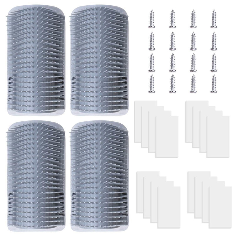 4-Pieces: Cat Self Groomer Soft Silicone Wall Corner Scratcher Pet Supplies - DailySale