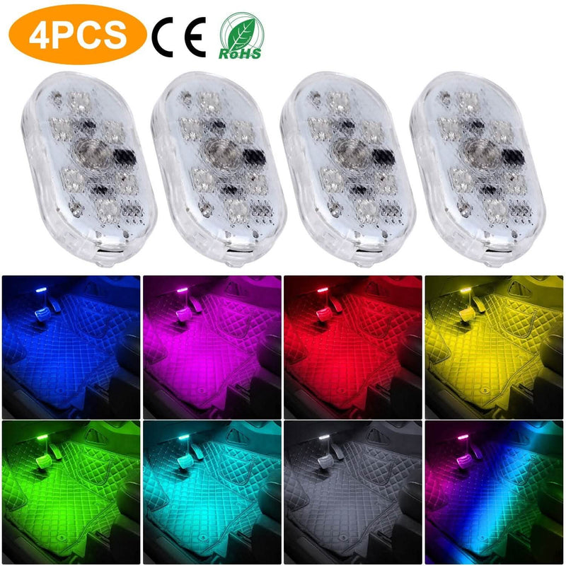 4-Pieces: Cordless Car Interior Light USB Rechargeable Automotive - DailySale