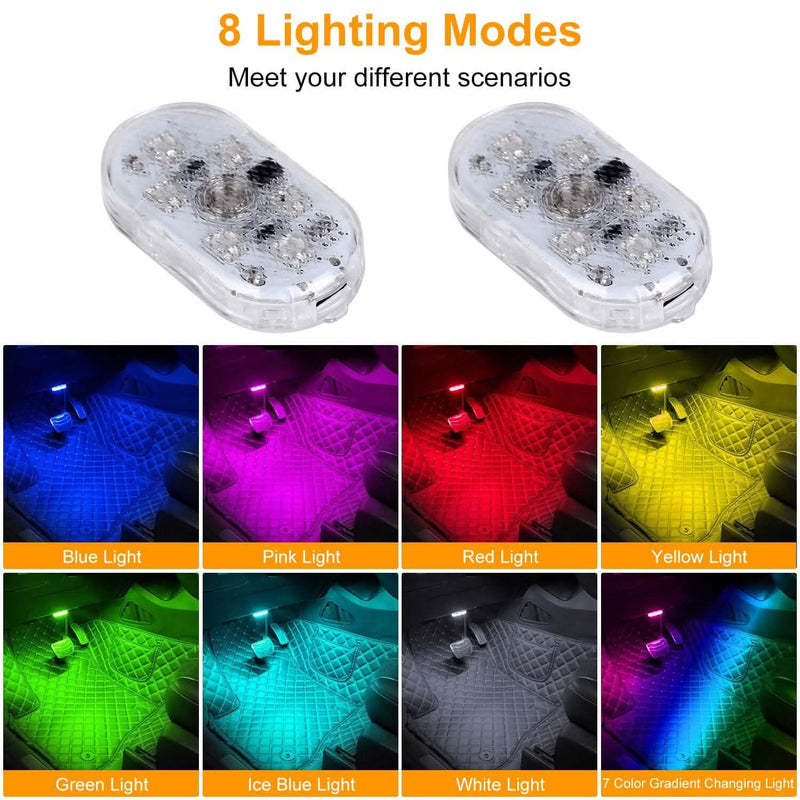 4-Pieces: Cordless Car Interior Light USB Rechargeable Automotive - DailySale