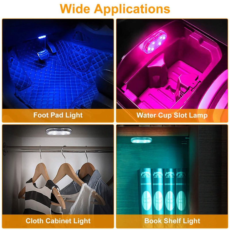4-Pieces: Cordless Car Interior Light USB Rechargeable Automotive - DailySale