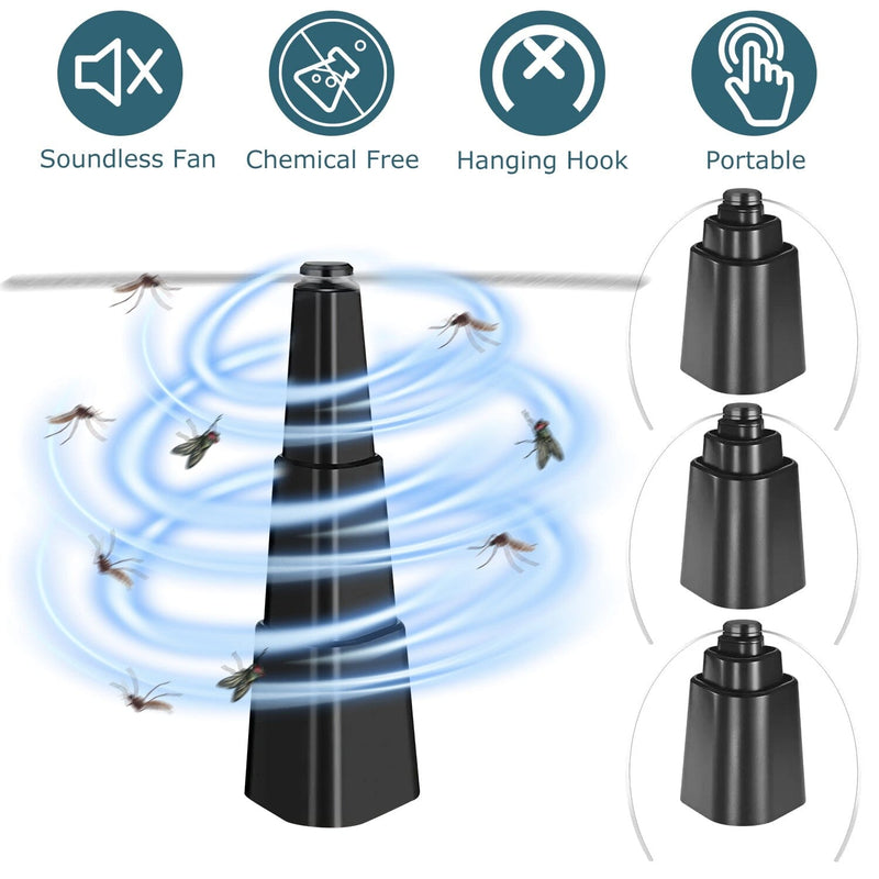 4-Pieces: Fly Repellent Fan Table Top Battery Powered Bug Deterrent Pest Control - DailySale