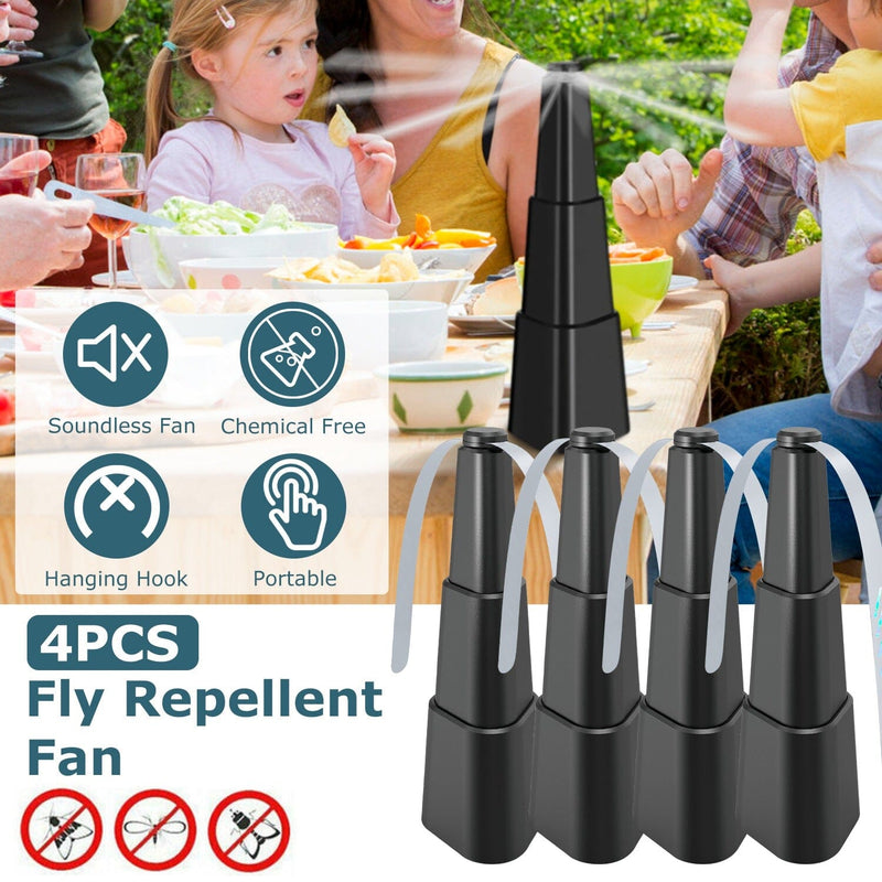 4-Pieces: Fly Repellent Fan Table Top Battery Powered Bug Deterrent Pest Control - DailySale