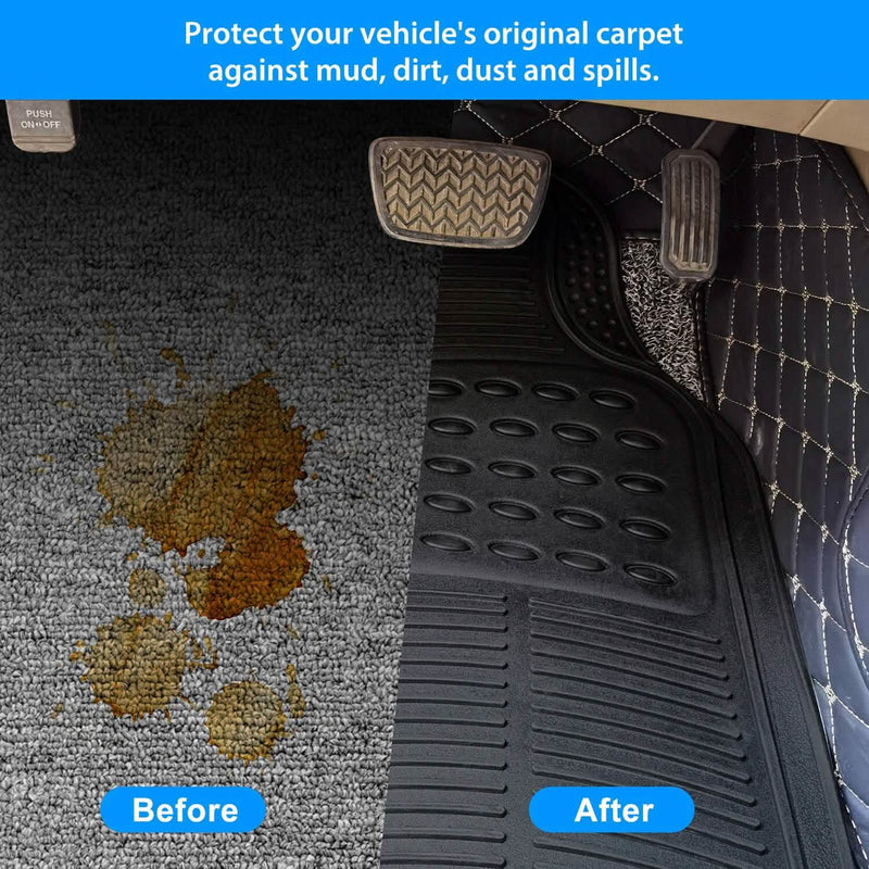4-Pieces: Heavy Duty PVC Rubber Automotive Floor Mats with Trimmable Design Automotive - DailySale