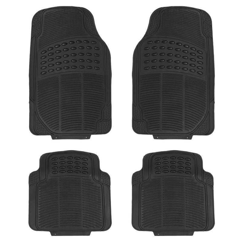 4-Pieces: Heavy Duty PVC Rubber Automotive Floor Mats with Trimmable Design Automotive - DailySale