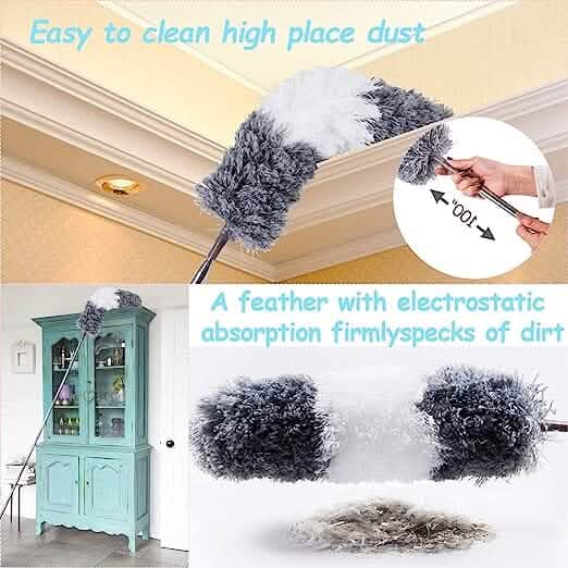 4-Pieces: Reusable Bendable Dusters with Extension Pole Everything Else - DailySale