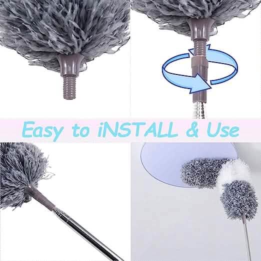 4-Pieces: Reusable Bendable Dusters with Extension Pole Everything Else - DailySale