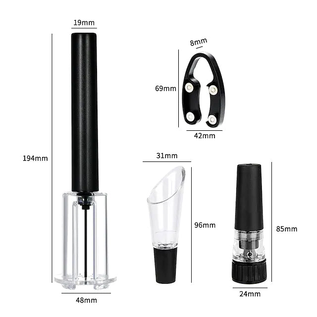 4-Pieces Set: Air Pump Wine Bottle Opener Wine & Dining - DailySale