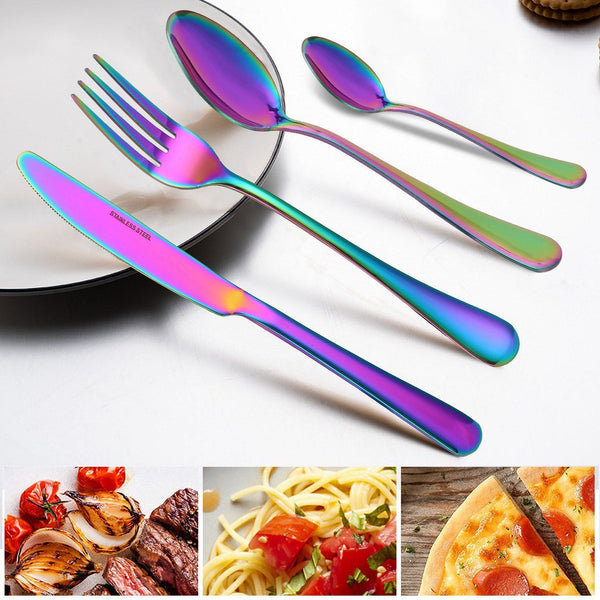 4-Pieces Set: Flatware Stainless Steel Silverware Cutlery Kitchen Set Kitchen & Dining - DailySale