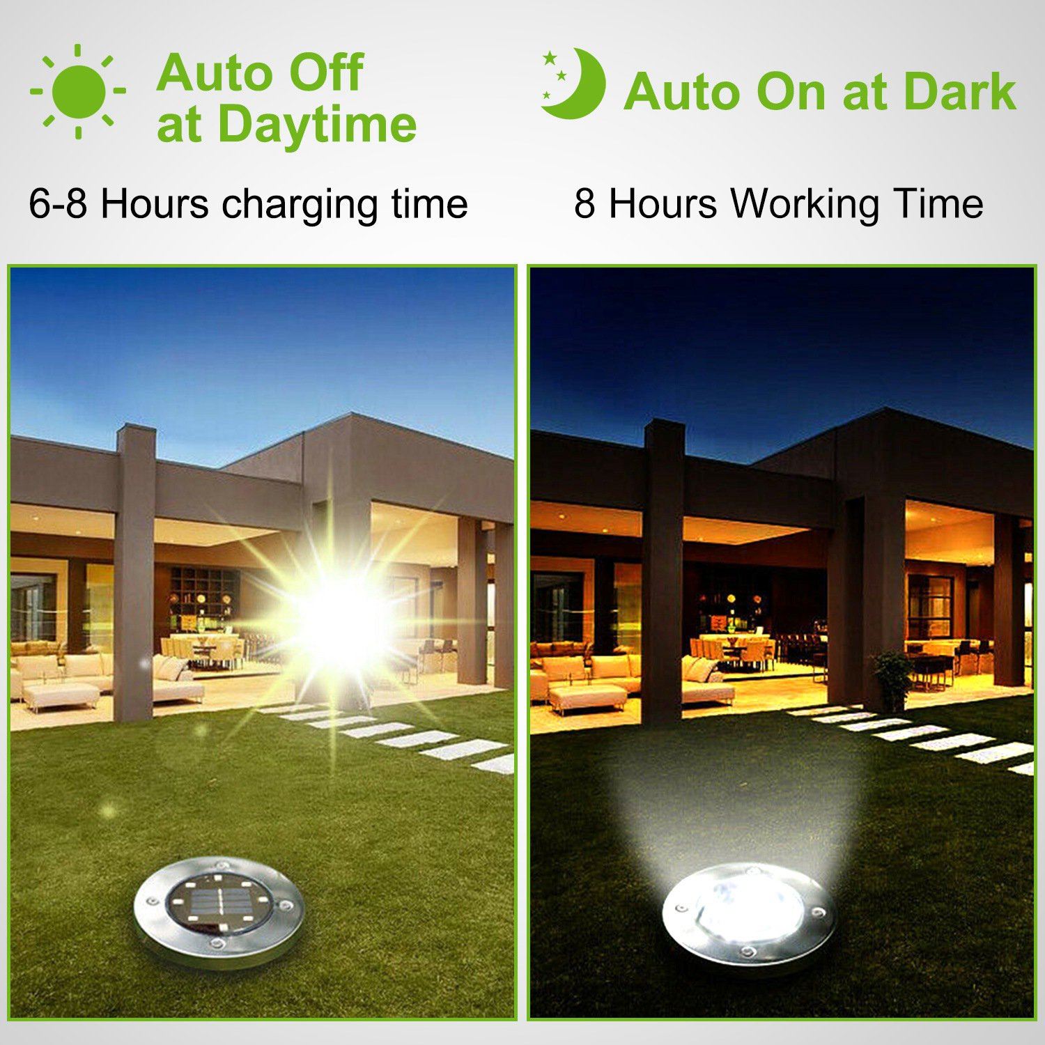 4-Pieces: Solar Powered Ground Light Outdoor Lighting - DailySale