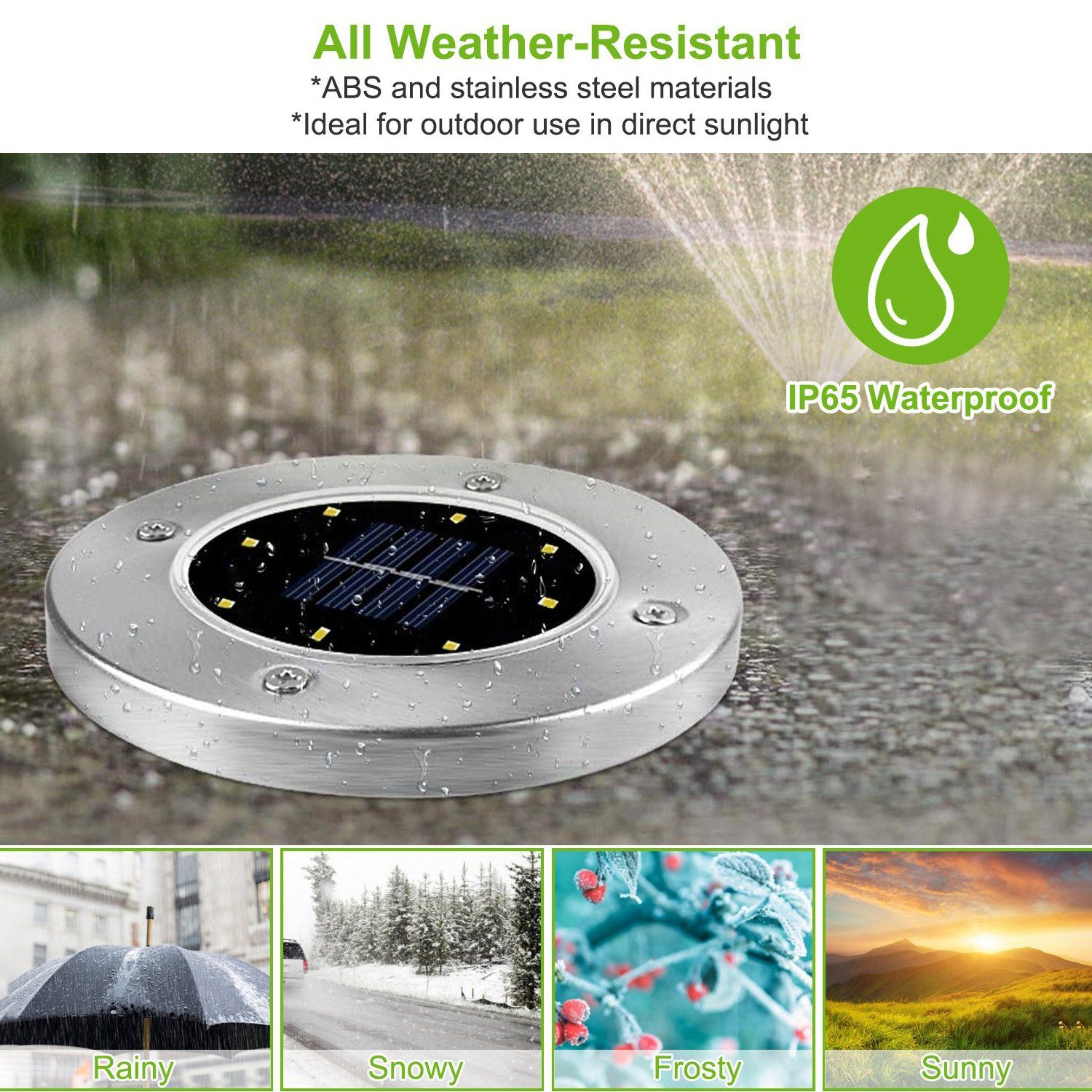 4-Pieces: Solar Powered Ground Light Outdoor Lighting - DailySale