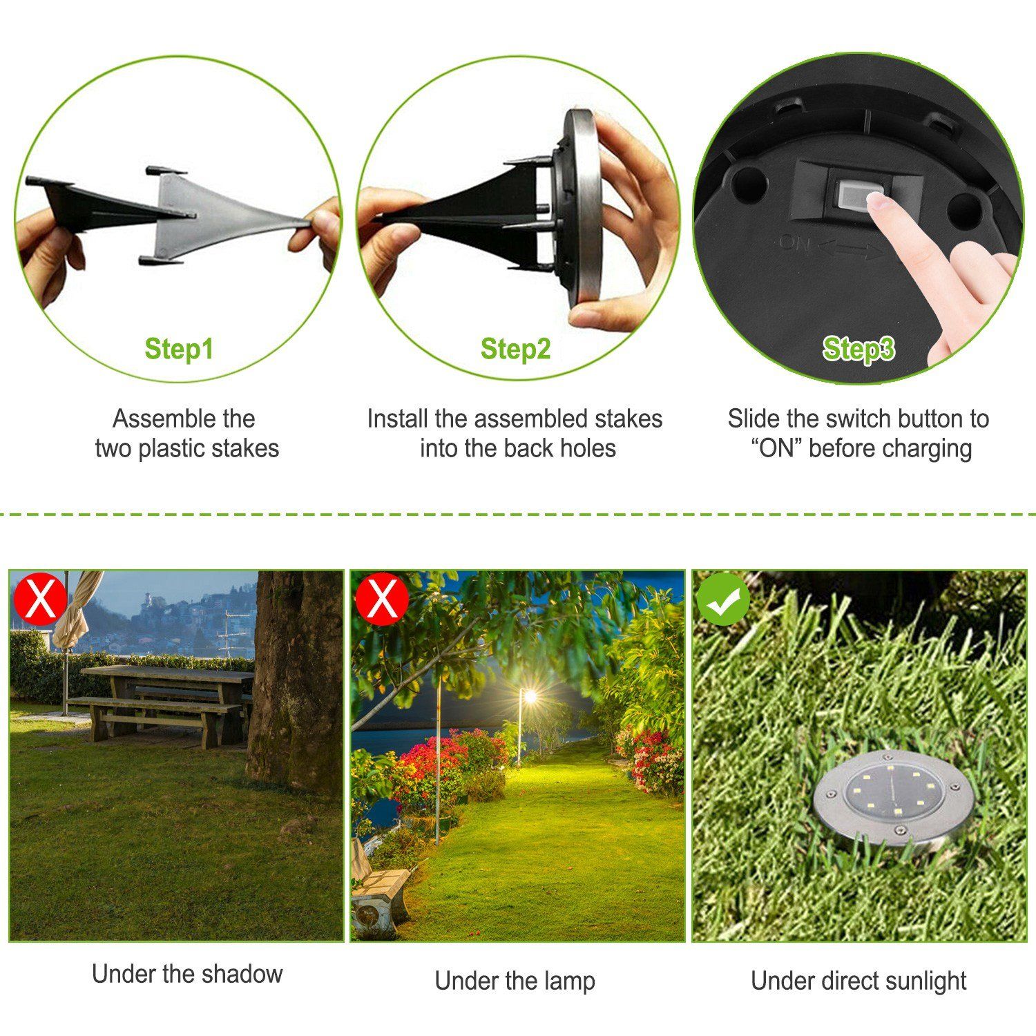 4-Pieces: Solar Powered Ground Light Outdoor Lighting - DailySale