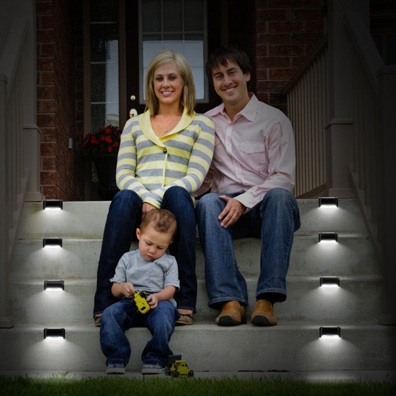 4-Pieces: Solar Powered LED Step Lights Outdoor Lighting - DailySale