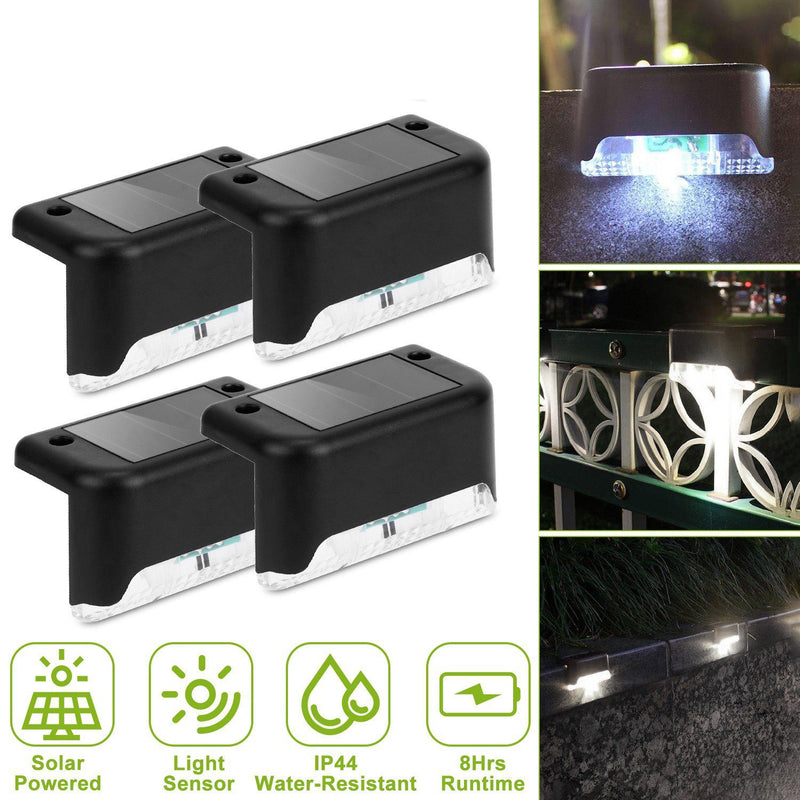 4-Pieces: Solar Powered LED Step Lights Outdoor Lighting - DailySale