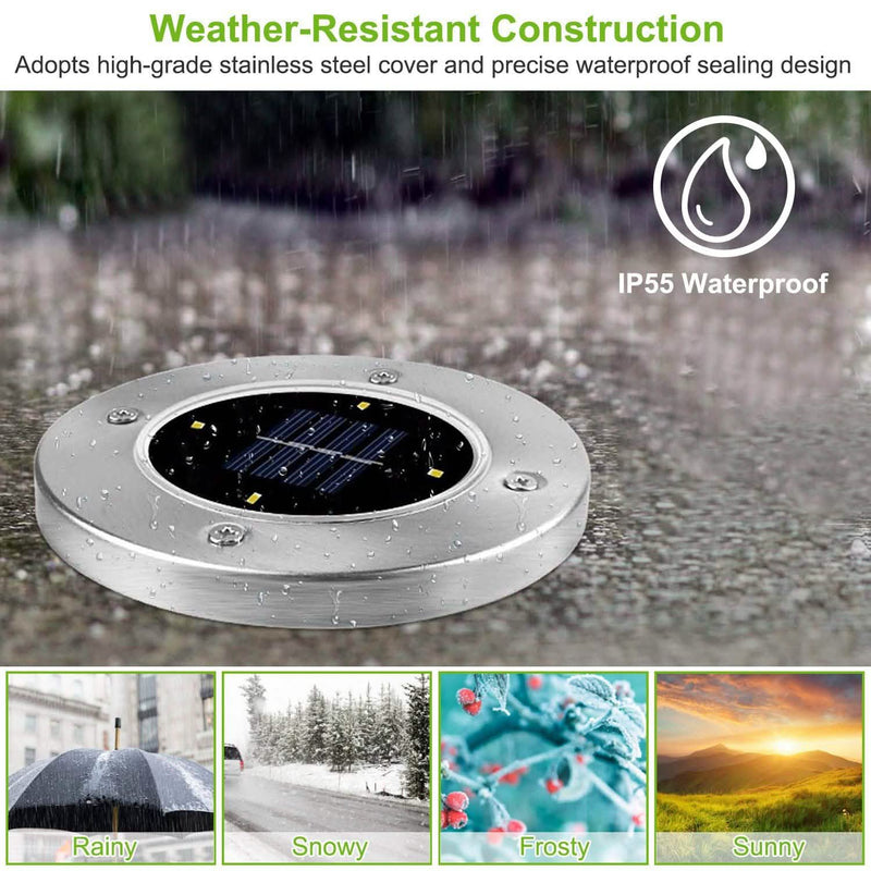 4-Pieces: Solar Waterproof Ground Light Lighting & Decor - DailySale