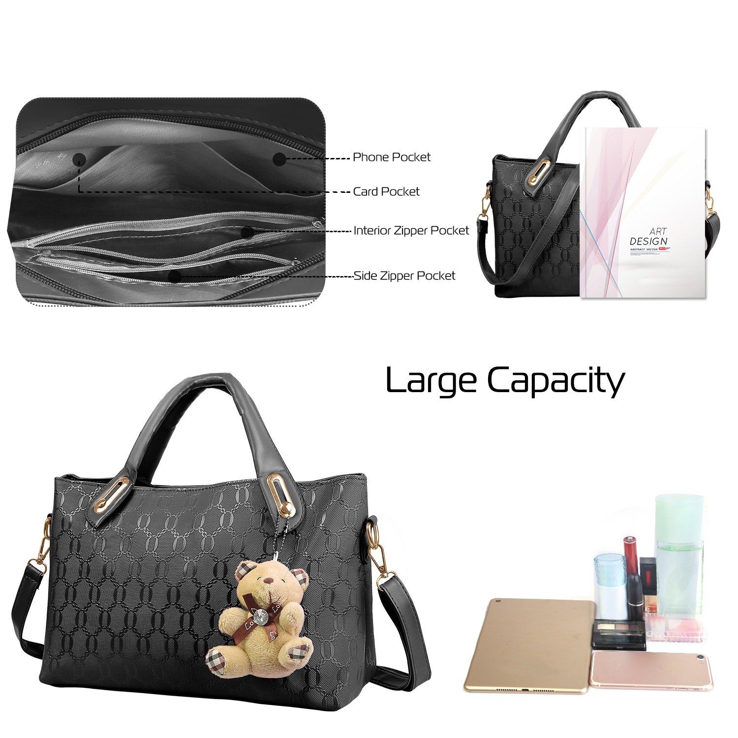 4-Pieces: Women Leather Handbag Bags & Travel - DailySale