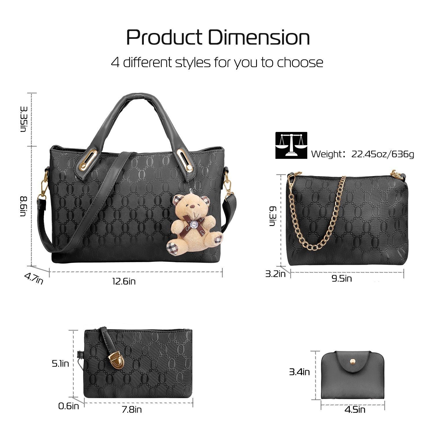 4-Pieces: Women Leather Handbag Bags & Travel - DailySale