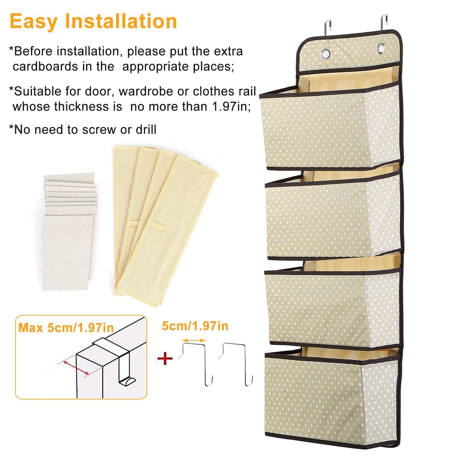 4-Pockets Wall Mount Closet Storage Organizer Closet & Storage - DailySale