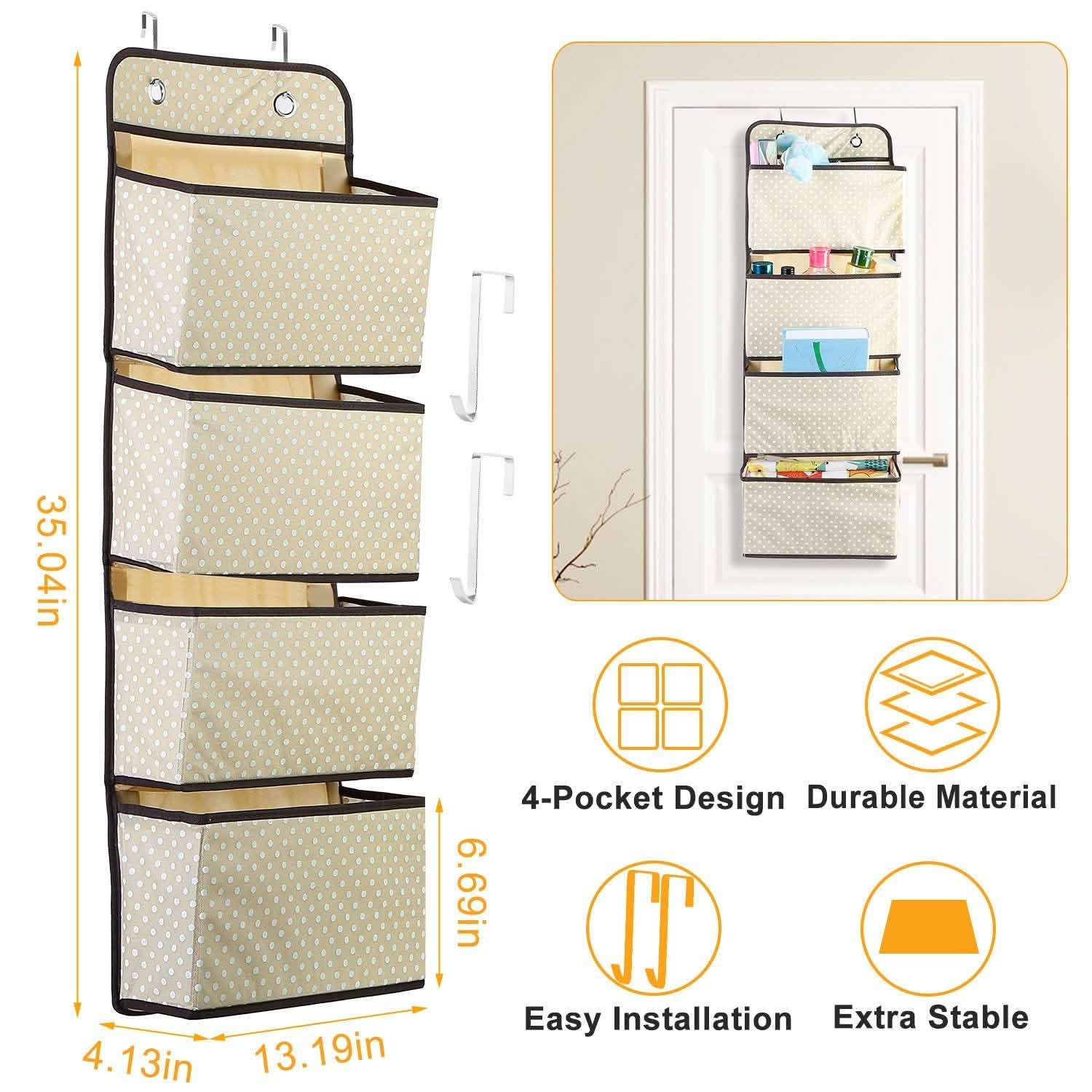 4-Pockets Wall Mount Closet Storage Organizer Closet & Storage - DailySale