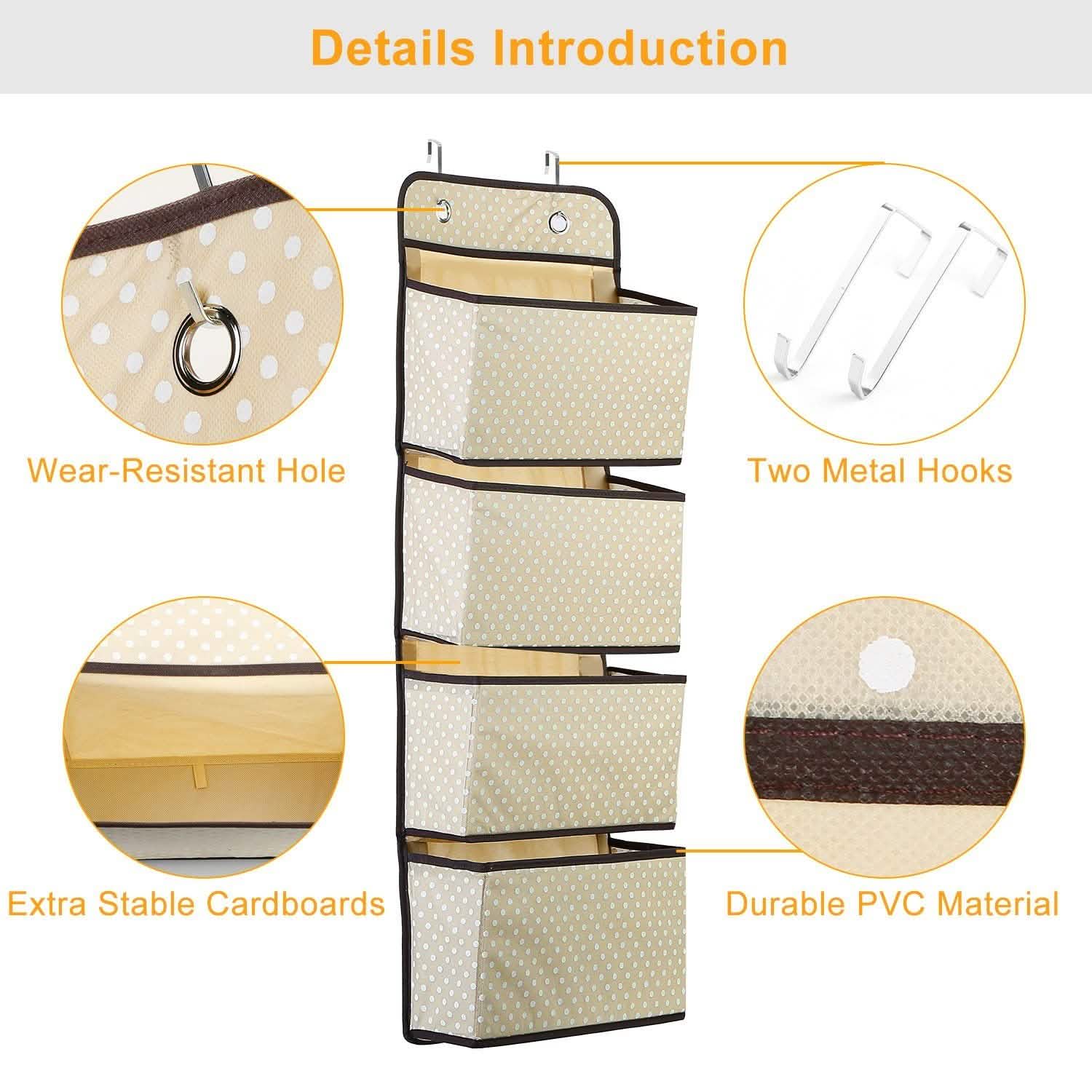 4-Pockets Wall Mount Closet Storage Organizer Closet & Storage - DailySale