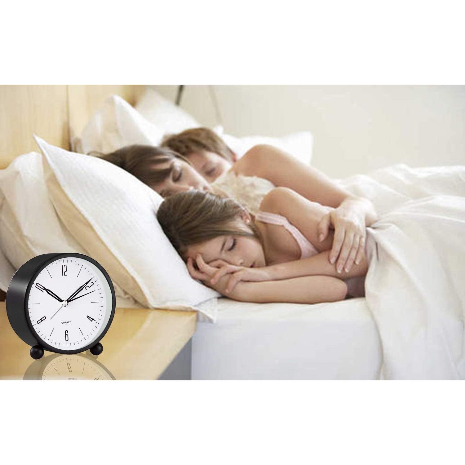 4" Super Silent Non Ticking Analog Alarm Clock with Night Light Household Appliances - DailySale