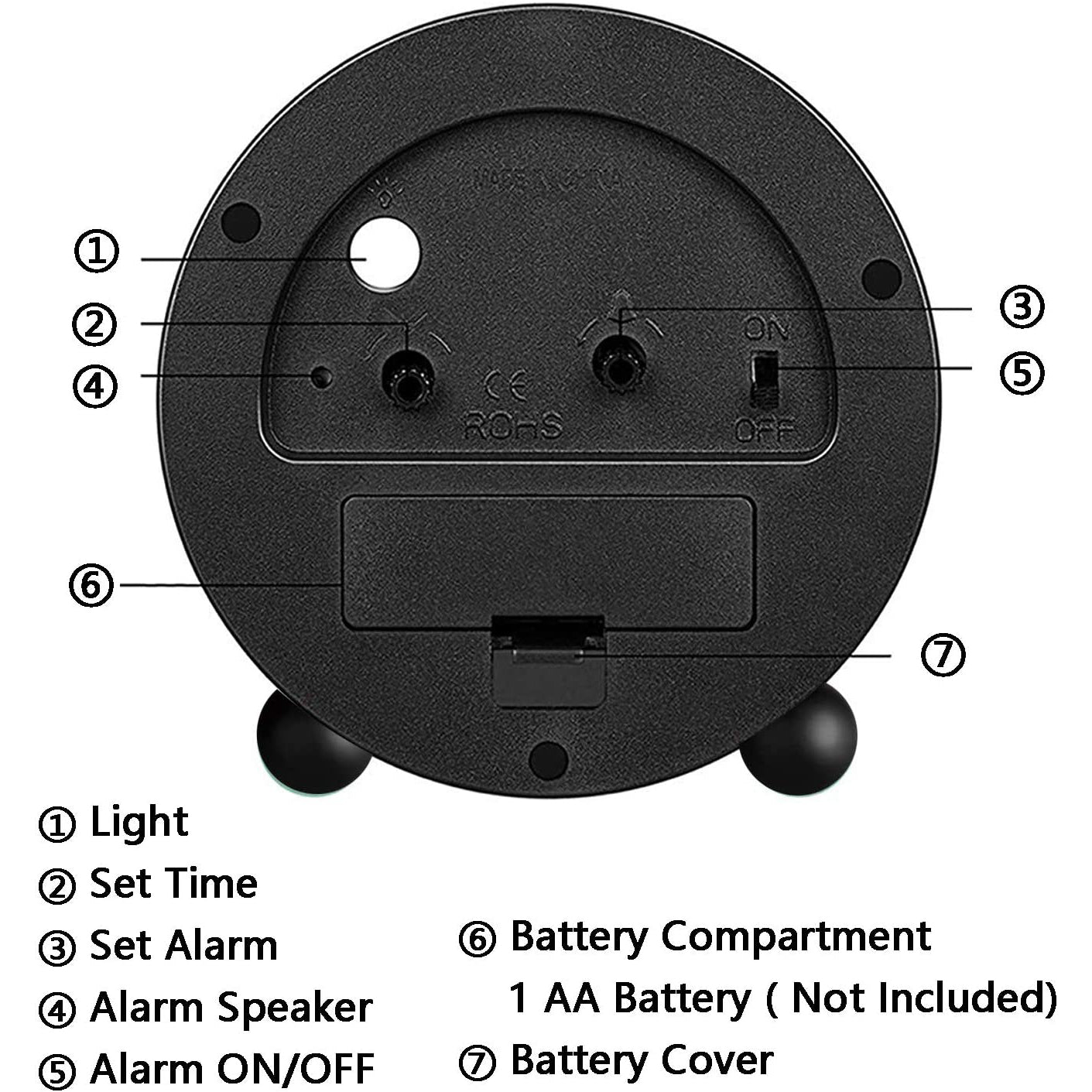 4" Super Silent Non Ticking Analog Alarm Clock with Night Light Household Appliances - DailySale