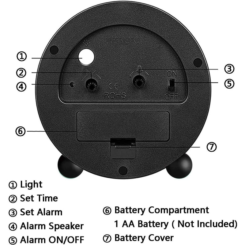 4" Super Silent Non Ticking Analog Alarm Clock with Night Light Household Appliances - DailySale