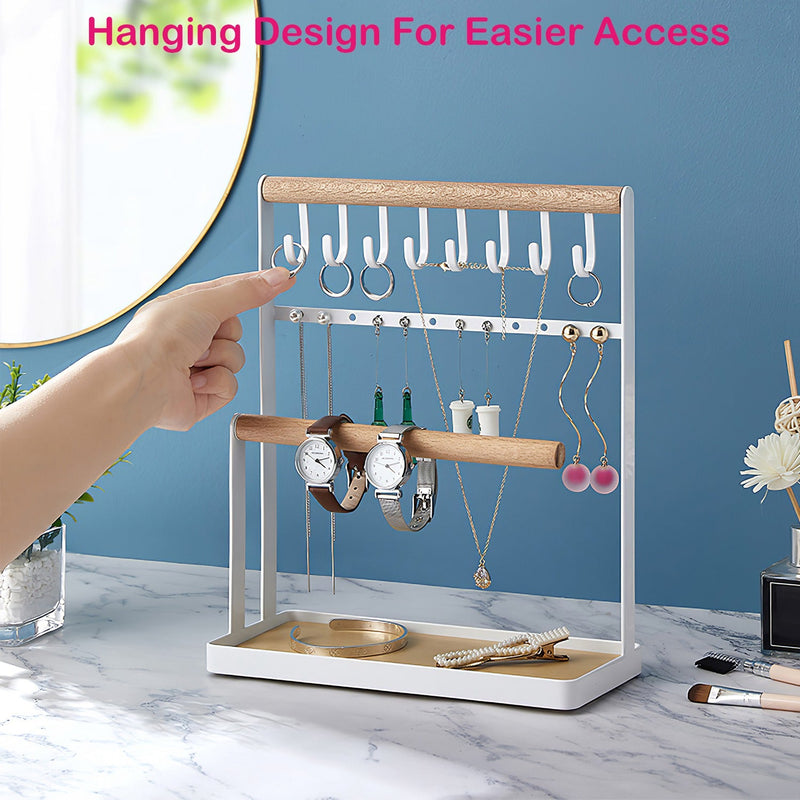 4-Tier Tabletop Wooden Jewelry Display Stand Closet & Storage - DailySale