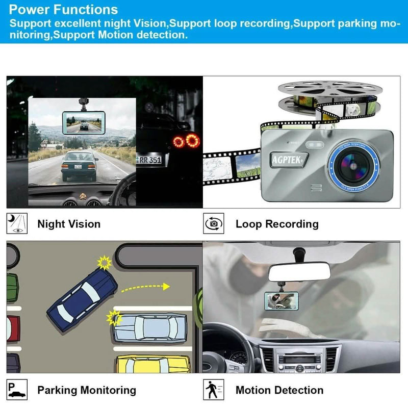 4" Vehicle 1080P Car Dashboard DVR Camera Video Recorder G-Sensor Dash Cam Auto Accessories - DailySale