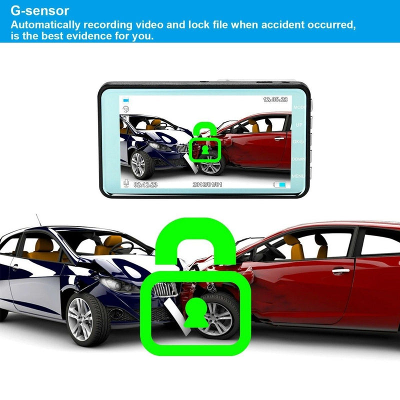 4" Vehicle 1080P Car Dashboard DVR Camera Video Recorder G-Sensor Dash Cam Auto Accessories - DailySale
