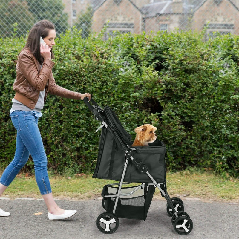 4 Wheels Pet Foldable Stroller Pet Supplies - DailySale