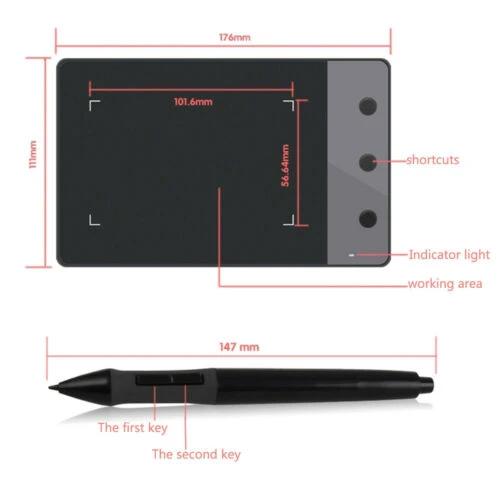 4 x 2.23" Anti-Interference USB Graphics Drawing Tablet Computer Accessories - DailySale